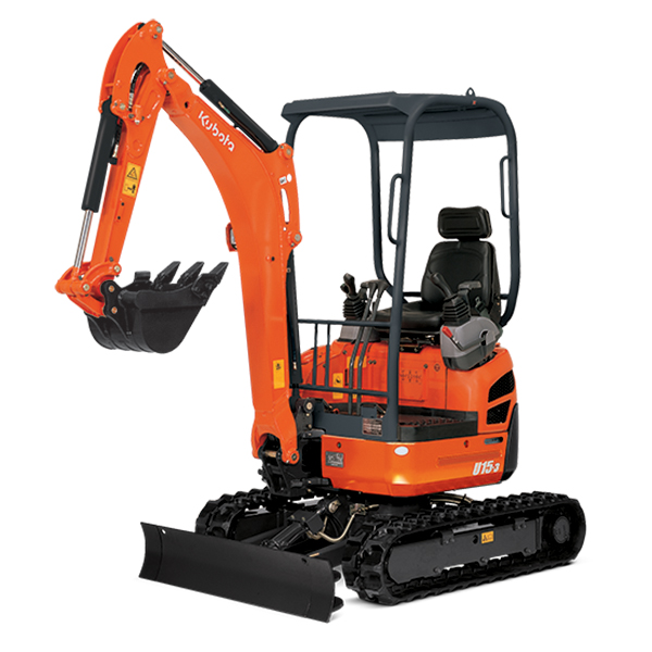 Mini-pelle 1,6t - Kubota Europe SAS U15-3 N avec rayon de rotation ultra-court_0