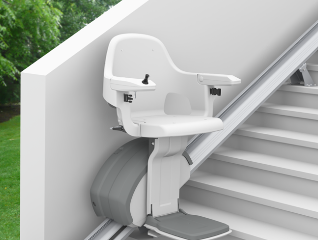 Monte-escalier à siège pliable résistant aux intempéries - Capacité 125 kg - LEVANT EXTÉRIEUR_0