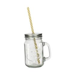 Novastyl - Mug En Verre 450ml Avec Paille Plastique Reutilisable - 3256391005743_0