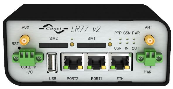 Routeur 4G Industriel LR77 v2 - 1 port Ethernet, USB, I/O - Température -30°C à +55°C_0