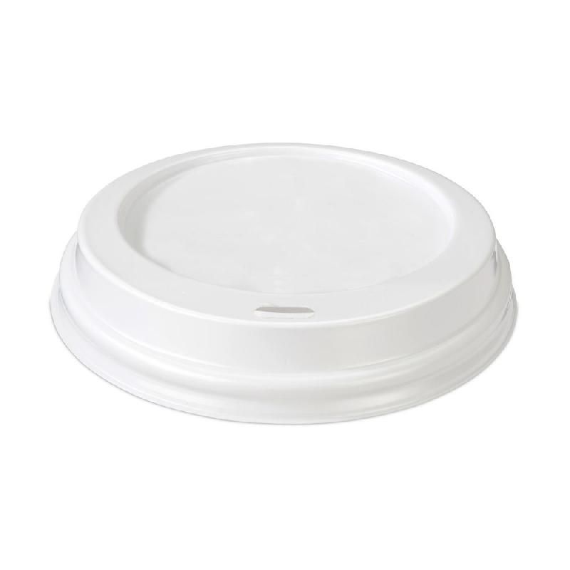 STAPLES BOISSON CHAUDE COUVERCLES PERCÉS BLANC PLASTIQUE 80 MM