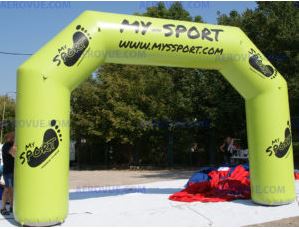 Structures gonflables publicitaires - Arches auto-ventilées de 2,5 m à 10 m de largeur, avec marquage total ou bannières velcro_0