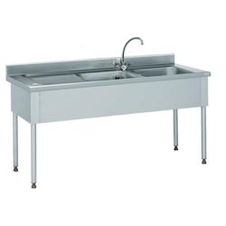 Tournus Equipement Plonge 2 bacs égouttoir à gauche avec robinetterie mélangeuse longueur 1900 mm Tournus - 816685 - plastique 816685_0