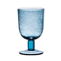 Verre à pied 28 cl Luberon bullé bleu x6 -  Rond Verre Table Passion 7.5x7.5 cm - bleu verre 3106233020840_0