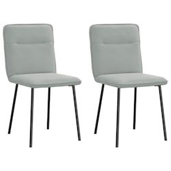 VidaXL Chaises à Manger Lot De 2 Gris Clair Velours - gris 4101209_0