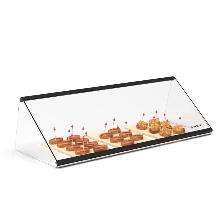 Vitrine neutre à poser PITAGORAS - 1 niveau - 920 mm - verre trempé - ESR36-M | Sayl Barcelona_0