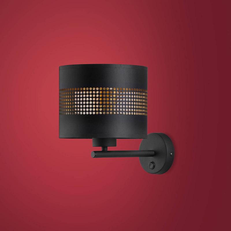 TK LIGHTING APPLIQUE TAGO, NOIRE/DORÉE