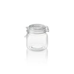 Bocal de stockage, 0,65 l, Ø 9 cm, hauteur 12 cm, verre, acier inoxydable, silicone - Was Germany - 4044925153706_0