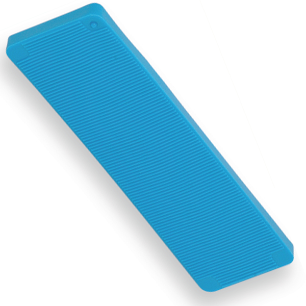 CALE PLATE PLASTIQUE STRIÉ 100 X 20 X 5 MM BLEU BOÎTE DE 1000