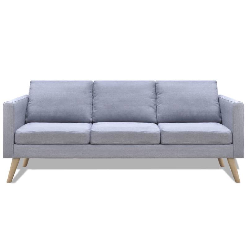 Canapé-lit 3 places - Lit d'invité convertible pliable en tissu gris clair - 168x70x73 cm - Réf : 02_0019620_0