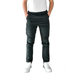 Carbonn Workwear et epi Carbonn - Pantalon de cuisine Slim Fit avec élastique mixte noir Noir Taille 44 - 44 9506914473134_0