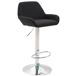 CLP Tabouret de bar Braga tissu avec pied en métal Noir /Chrome - noir textile 309001_0