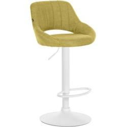 CLP Tabouret de bar Milet en Tissu et Pied métal Vert/Blanc - vert textile 321273_0