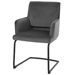 Décoshop26 - Chaise de salle à manger x1 design moderne en tissu gris foncé cadre en fer 04_0006301 - gris 3000261694168_0