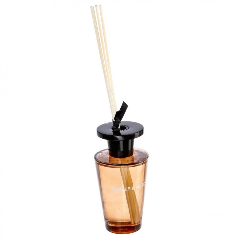 Diffuseur de parfum avec 8 bâtons 300ml Vanille & Musc - Paris Prix - Marron - Verre - Garantie 2 ans_0