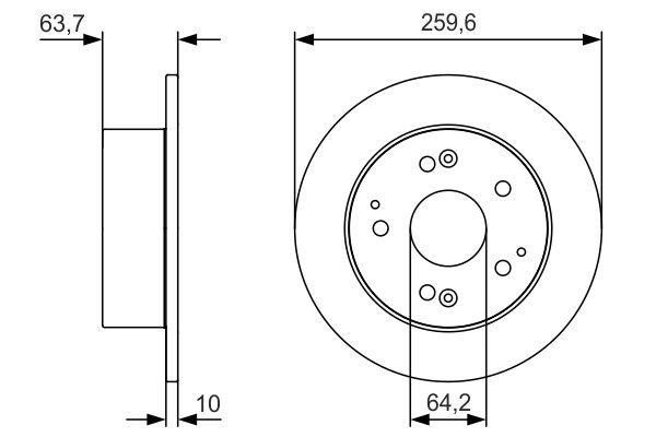 Disque de frein - Bosch 0986479V39 - boîte de 2 disques - arrière - disque plein_0