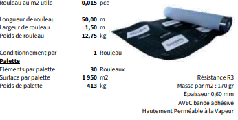 Écran de sous-toiture GERARD R3 - EXTREME 899203 - Rouleau 50m x 1,5m - Résistance R3_0