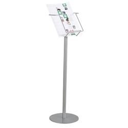 Edimeta Porte Brochure A4 sur pied fixe H 90 cm - gris aluminium 22351708_0