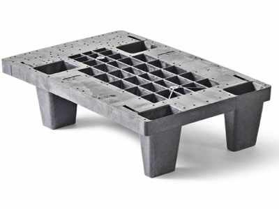 Palette  plastique gamme légère  600 X 400 - 4 pieds - Plateau ajouré - CUQP6040HR4F_0