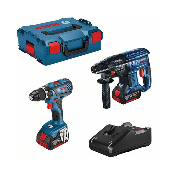 PERCEUSE GSR 18V-28 ET PERFORATEUR GBH 18V-21 BOSCH AVEC 2 BATTERIES CHARGEUR ET COFFRET