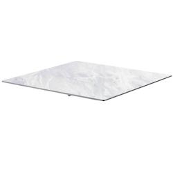 Oviala Business - Plateau de table stratifié 60x60 cm marbre Opera - gris métal - Compact HPL résistant pour usage professionnel_0