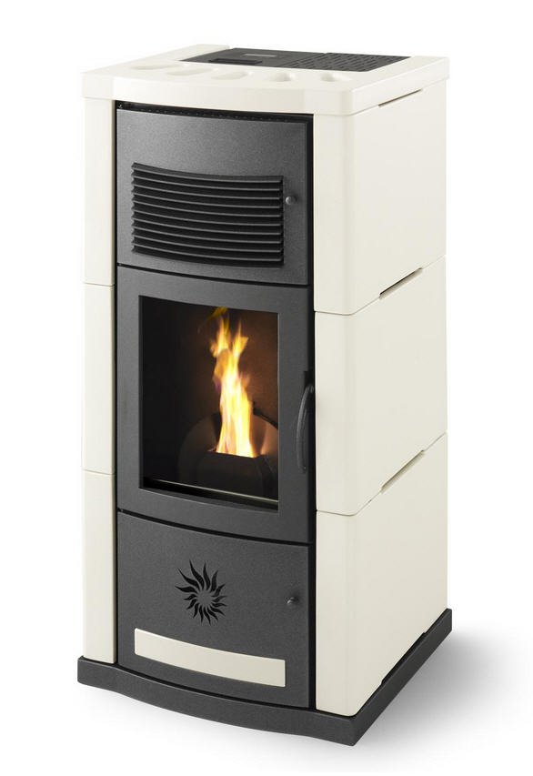 Poêle polycombustible Dali 90 - 9 kW - céramique - 4 coloris - réservoir 15 kg_0