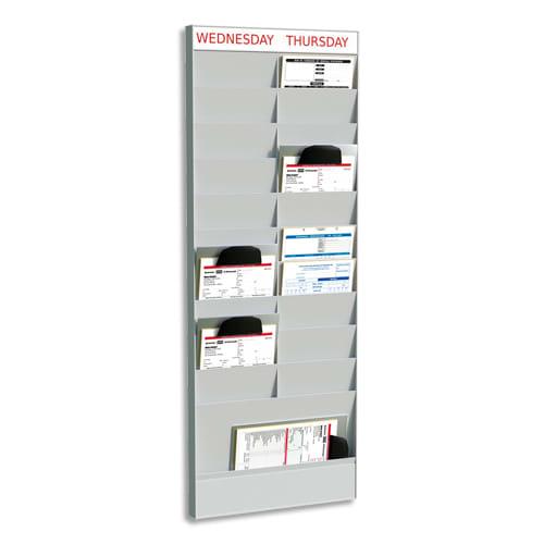 Paperflow planning office gris élément suivant 20 cases pour formats a4, l47,7 x h126,3 x p4,6 cm_0