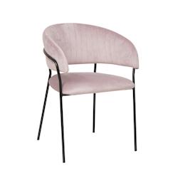 SalesFever Chaise | avec couture arrière | Velours | L 55 x P 50 x H 80 cm | rose - rose multi-matériau 395486_0