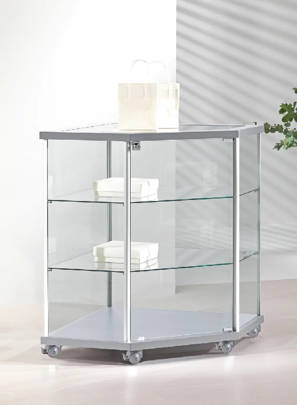 Vitrine d'angle en verre 70-bva - gris clair_0