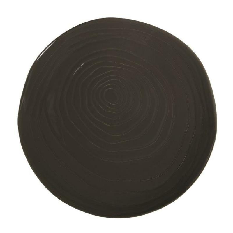 ASSIETTE COUPE PLATE ROND GRIS PORCELAINE Ø 26,5 CM TECK PILLIVUYT