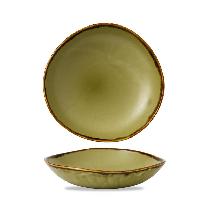 ASSIETTE CREUSE ROND VERT PORCELAINE Ø 26,4 CM HARVEST DUDSON