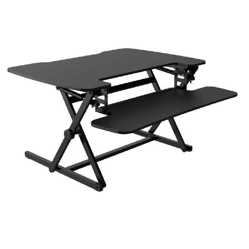 HANNSPREE 80-PR000002G000 - Poste de travail assis-debout avec réglage de hauteur 140-500 mm - Surface 890x590 mm - Couleur noire_0