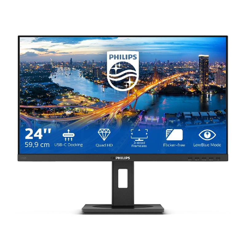 PHILIPS B Line 246B1/00 - Moniteur LED 23.8'' Quad HD (2560x1440), USB-C, Multi-écran, Confort oculaire TÜV_0