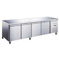 A.C.L - Table réfrigérée 4 portes - 449 L - sans dosseret évaporateur traité - inox 3701647305448_0