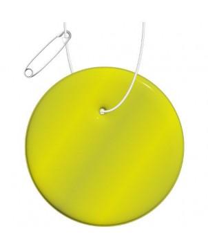 ATTACHE RÉFLÉCHISSANTE RONDE EN PVC H-09 RFX - JAUNE NÉON - ACCESSOIRES DE SÉCURITÉ PUBLICITAIRES