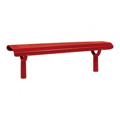 Banquette Oslo - Banc public en acier et bois - Assise en chêne PEFC ou tôle perforée_0