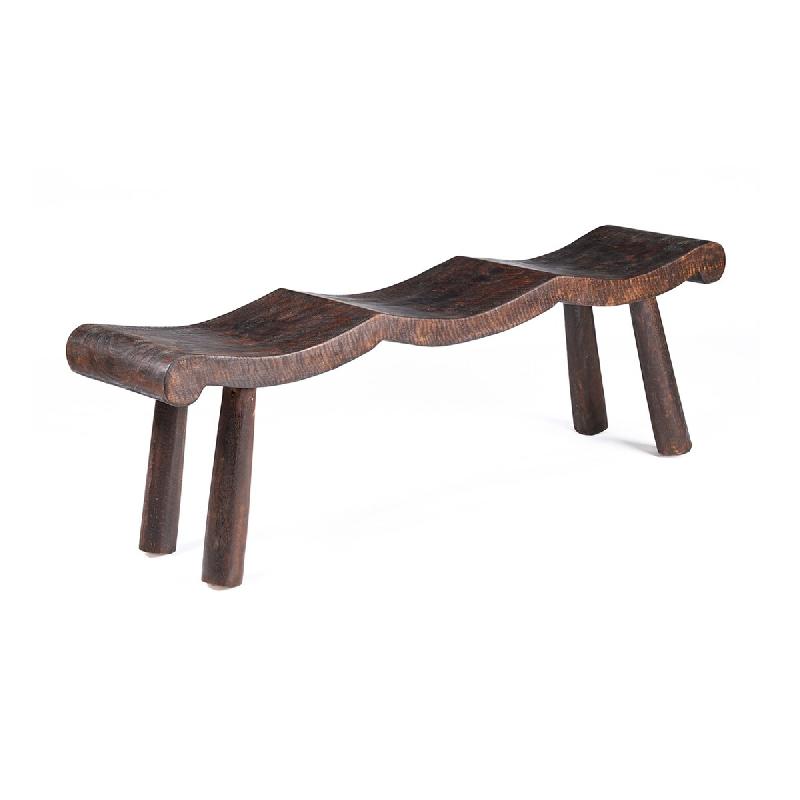 Bazar Bizar Banc en bois de manguier 155x35x50 cm noyer foncé - marron Bois massif BAMEL010DW-M_0