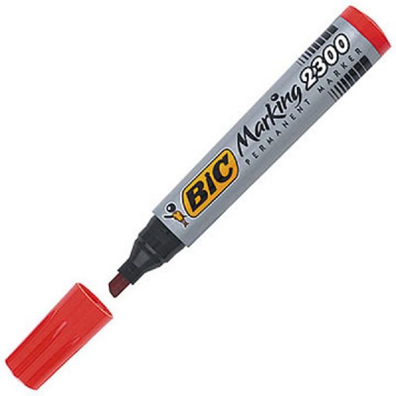 BIC MARQUEUR PERMANENT BIC 2300 - POINTE BISEAUTÉE 3,1 - 5,3 MM - ROUGE (PRIX À L'UNITÉ)