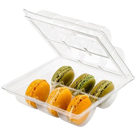 BLISTER 6 MACARONS 13.5X12.7X5 CM TRANSPARENT (VENDU PAR 200)