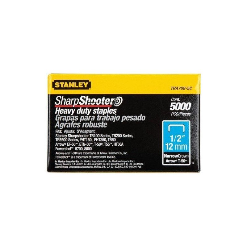 AGRAFES 6 MM TYPE G BOÎTE DE 5000 - STANLEY - 1-TRA704-5T