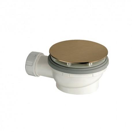 BONDE DE DOUCHE HAUTEUR 64 MM COUVERCLE EXTRA PLAT OR ROSE BROSSE PVD ROBINETTERIE VIDAGES - CRISTINA ONDYNA AD45534P