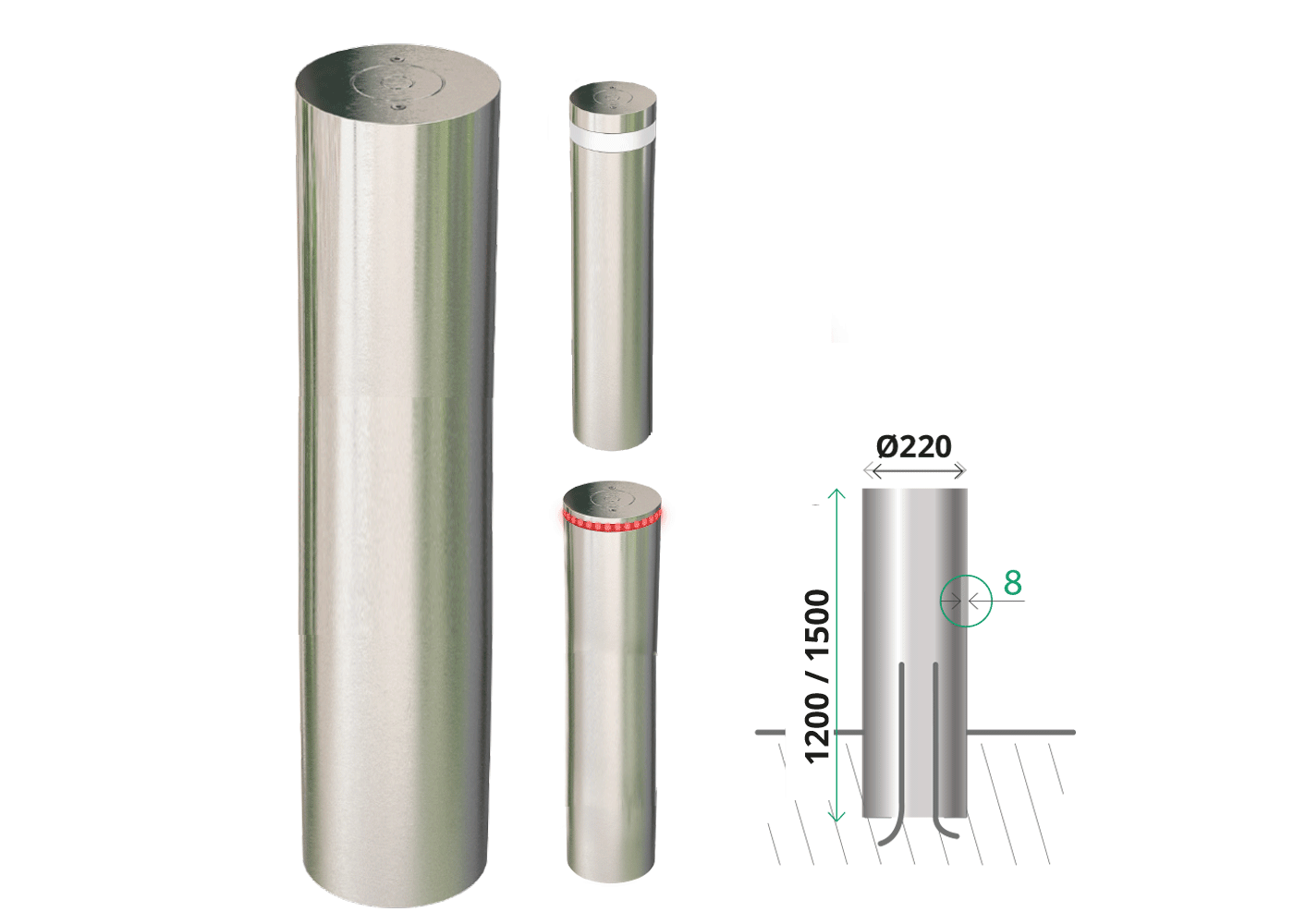 Borne fixe de sécurité ø220 - hs1200_0