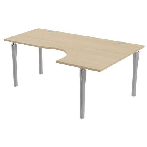 BUREAU NOGA COMPACT DROITE 180 X 120 CM CHÊNE ALU