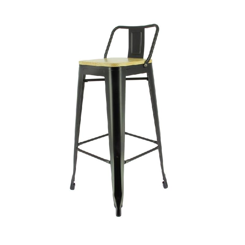 Chaise haute Austin metal assise pin naturel - par 4_0