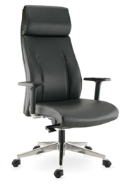 Fauteuil président en cuir pleine fleur - surpiqûres élégantes - accoudoirs réglables - mécanisme synchrone_0