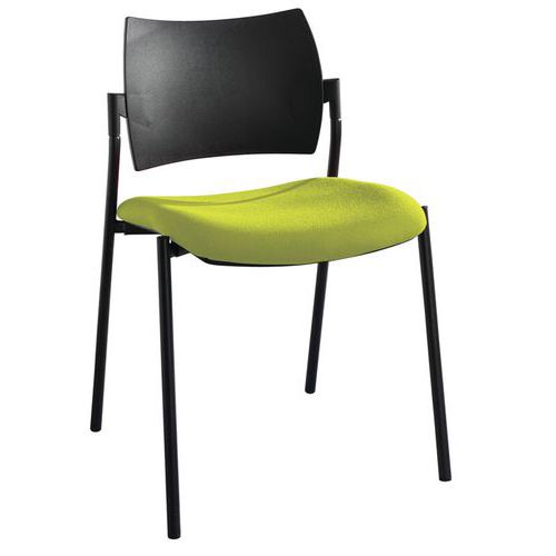 CHAISE VISITEUR TENDANCE DOSSIER POLY.PIÈT.NOIR 188 PISTACHE - SOKOA