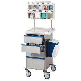 Chariot biomédical Persocar Light PCM3 - Structure en acier inoxydable AISI 304 - Tiroirs modulables et accessoires intégrés_0