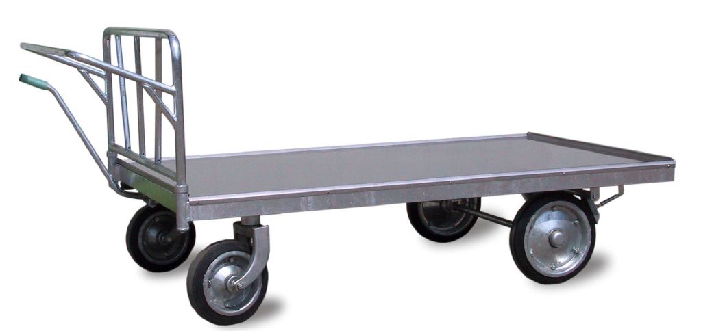 Chariot plateforme pour marché aux poissons - acier inoxydable AISI 304 - capacité 1000 kg - freins et traitement anti-corrosion_0