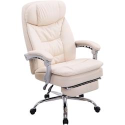 CLP Fauteuil de bureau XL Troy similicuir Crème - beige polyester 191696304_0