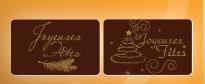 DÉCORATION COMESTIBLE POUR BÀ»CHES  RECTANGLE JOYEUSES FÊTES